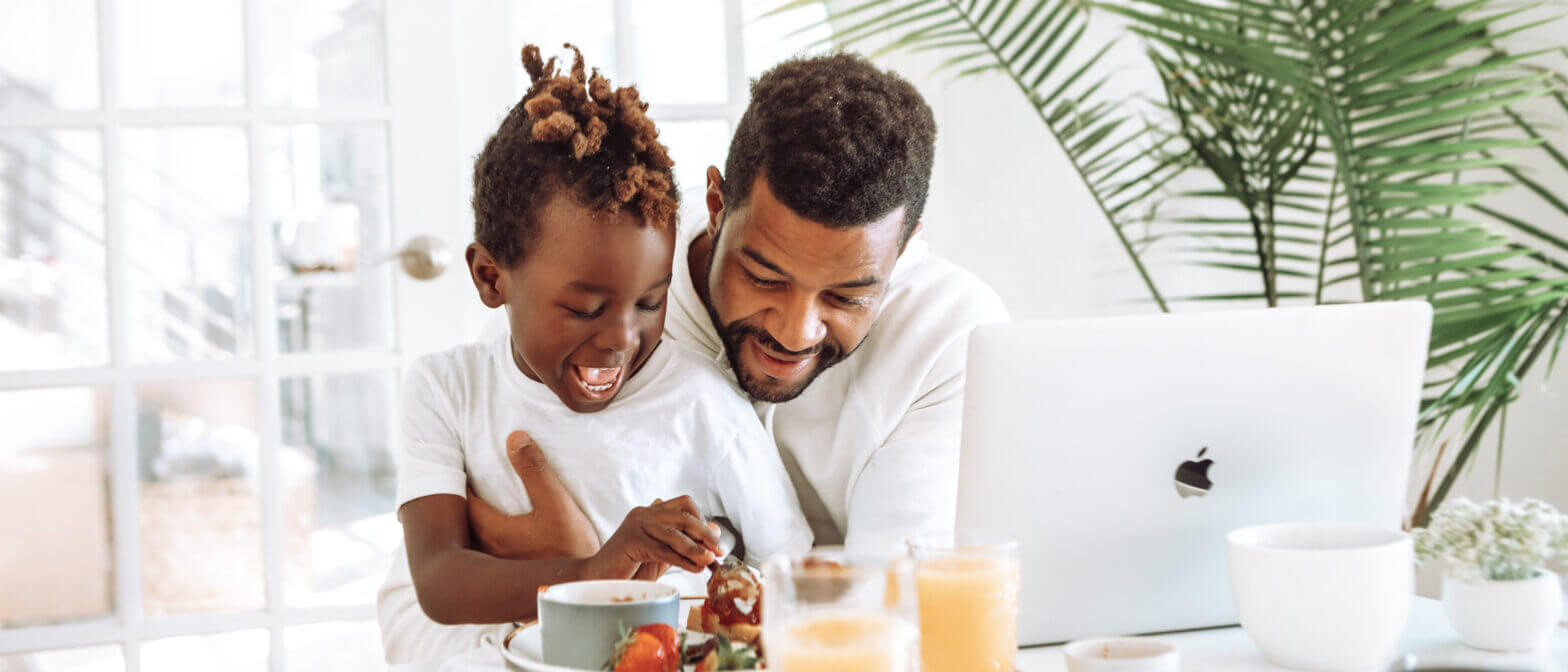 Work from home parent with child