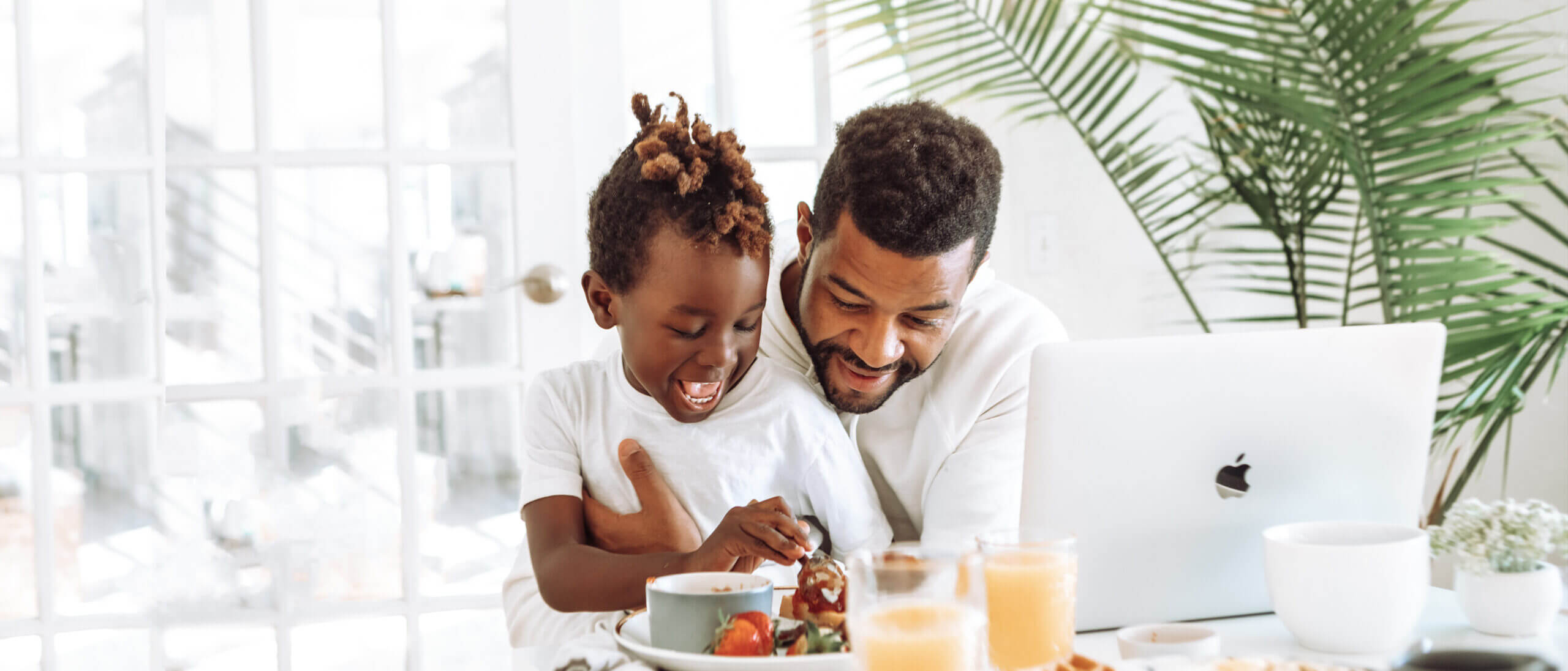 Work from home parent with child