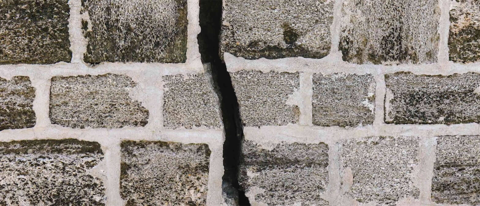 Crack in a brick wall
