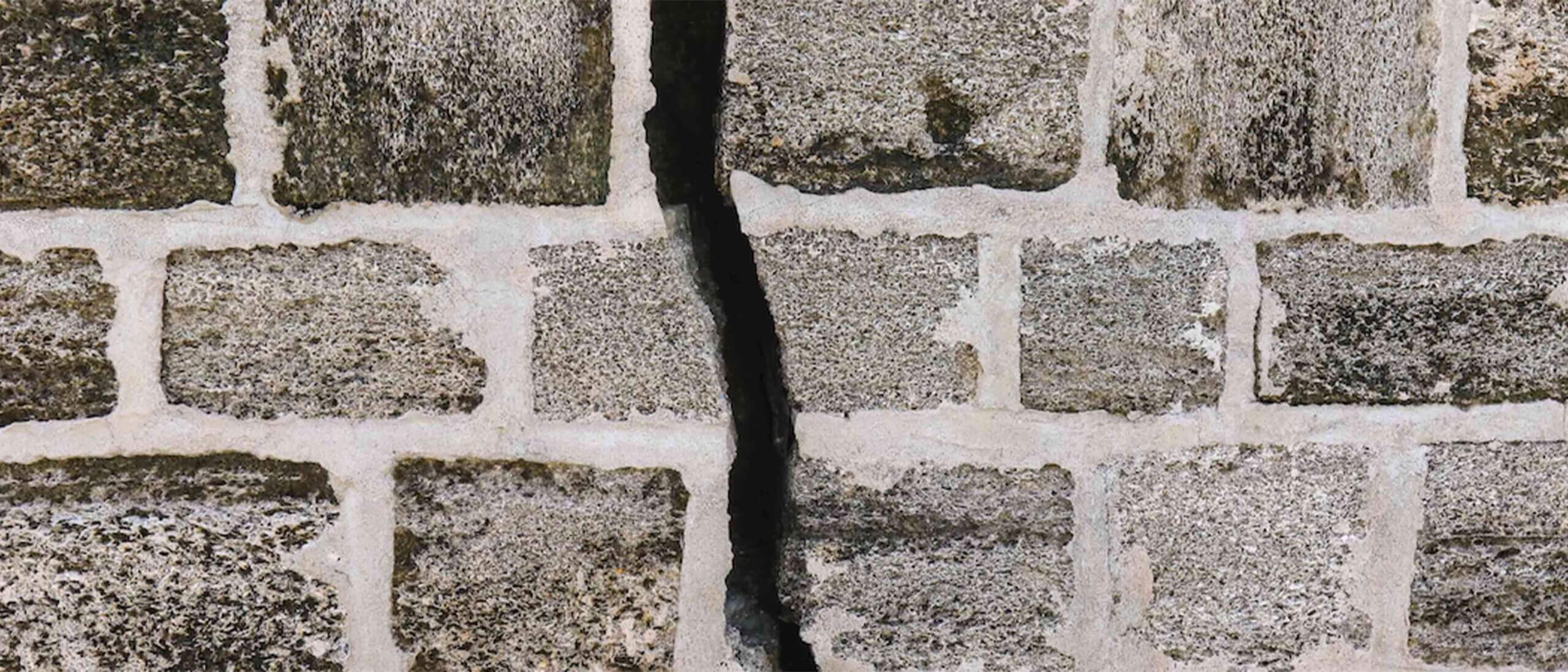 Crack in a brick wall