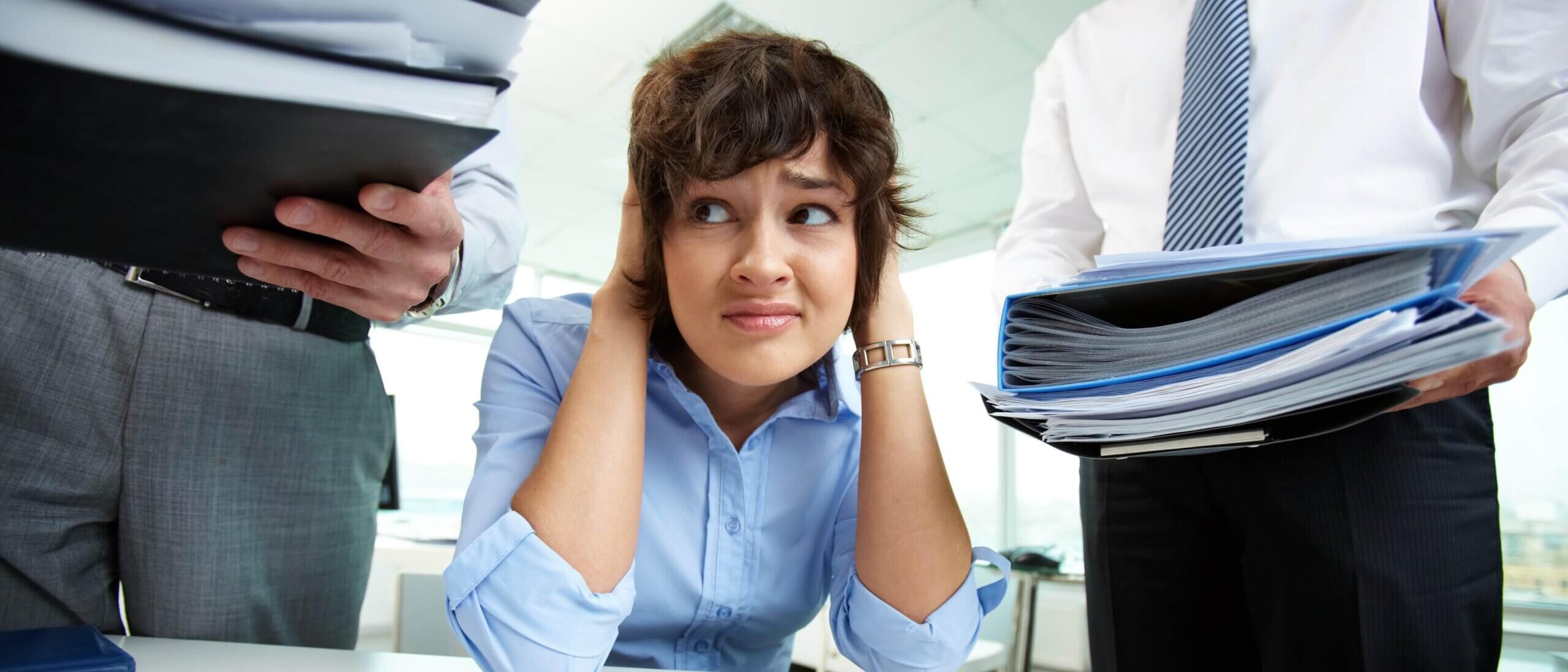 Office Lady in a toxic workplace setting