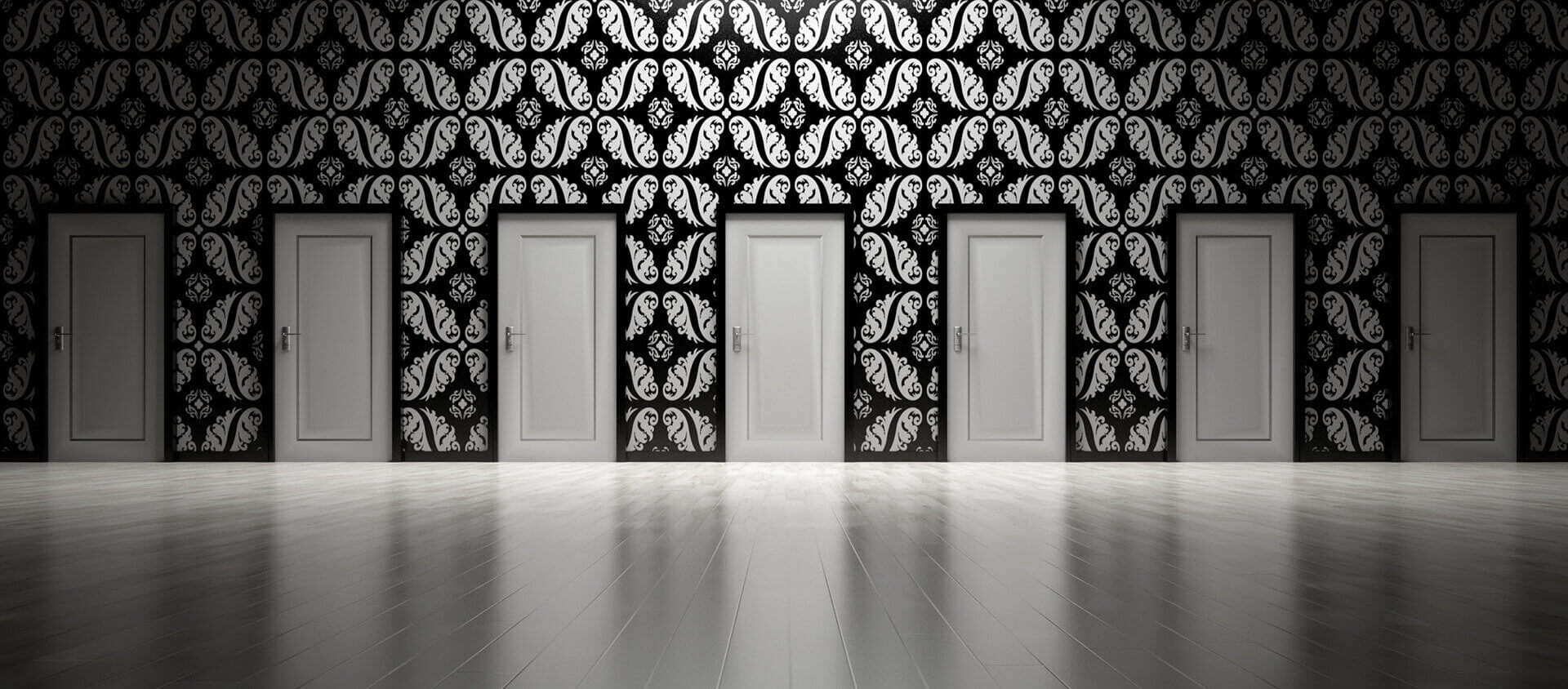 Unmarked doors on wall