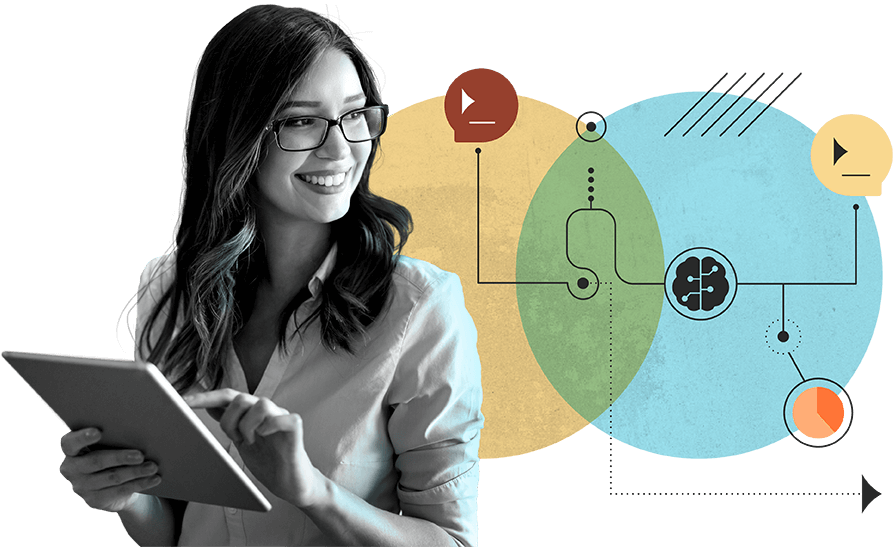 AI Hub HP section image - person working on tablet