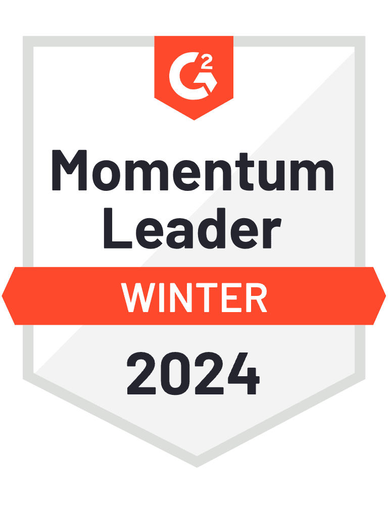 Momentum Leader Winter 2024 G2 Badge